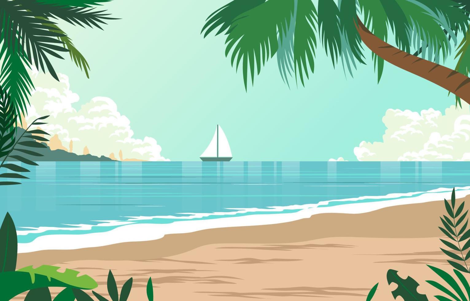 concepto de paisaje de playa vector