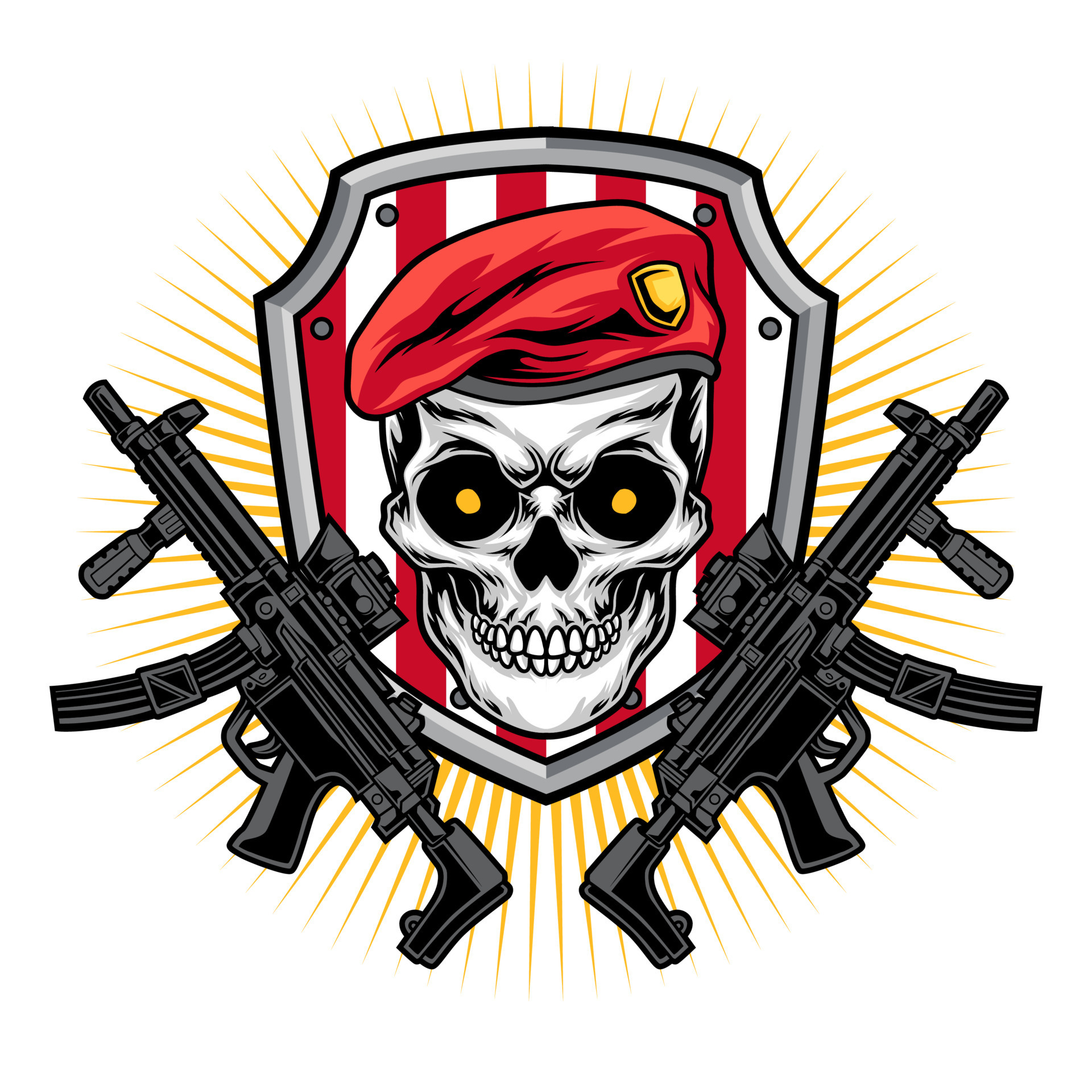 Military Skull Badge 7294617 Vector Art At Vecteezy