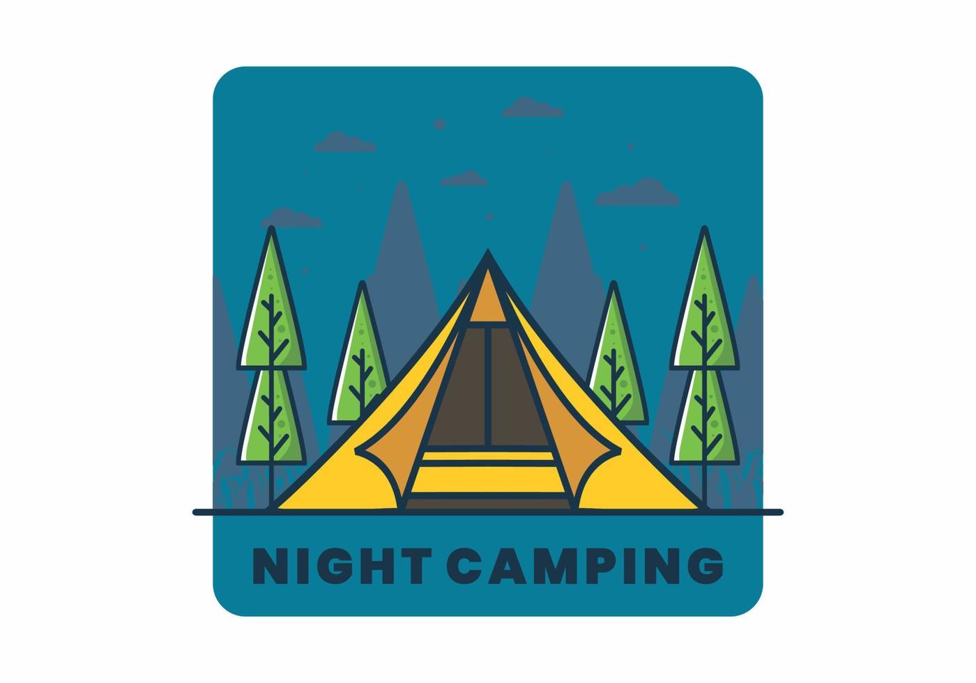 tienda triangular camping ilustración plana vector