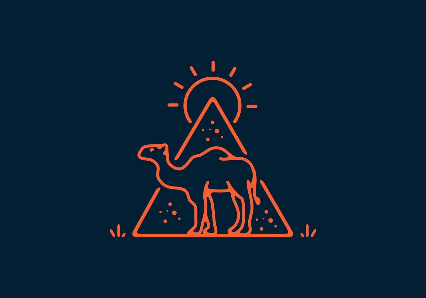 Line art illustration of camel vector