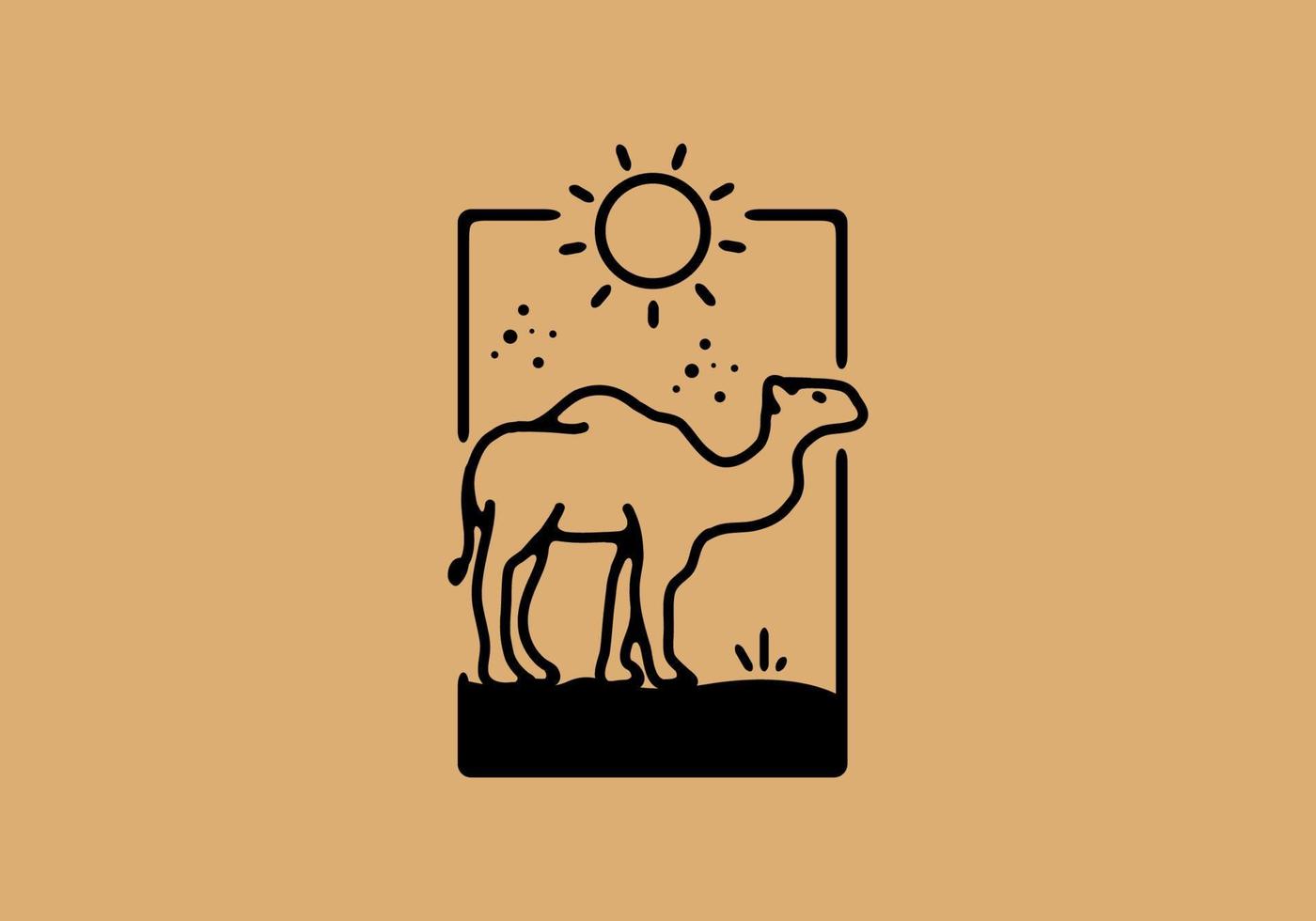 Line art illustration of camel vector