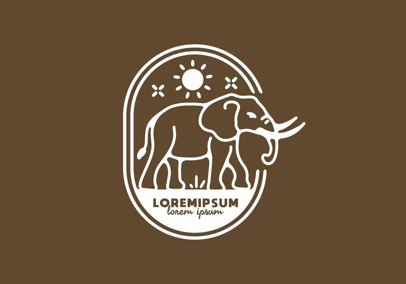 Line art illustration of elephant vector