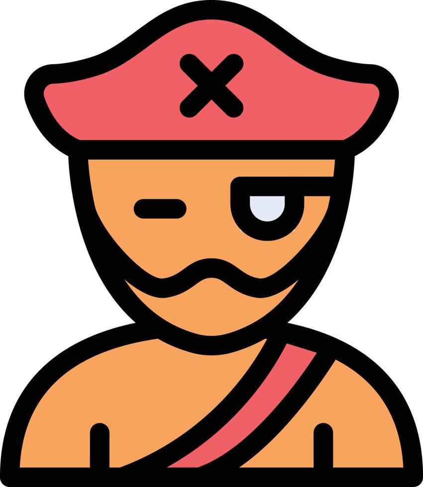ilustración de vector de hombre pirata en un fondo. símbolos de calidad premium. iconos vectoriales para concepto y diseño gráfico.
