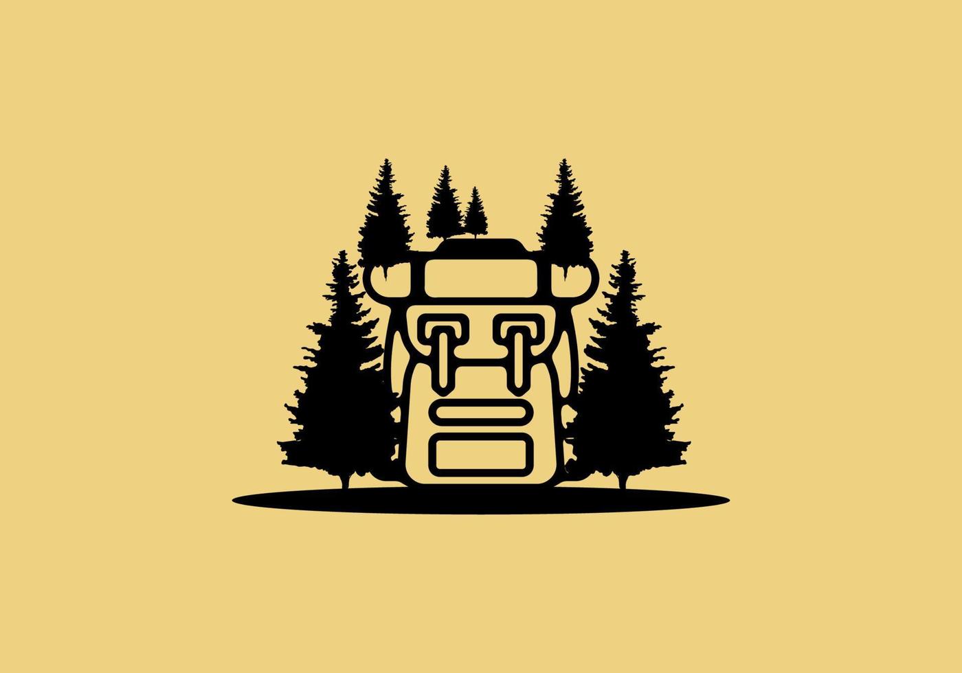 Jungle backpack line art illustration vector