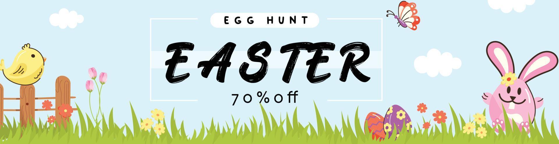 Check this easter hunt banner, flat design vector