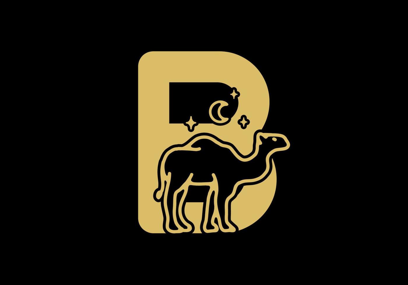 brown color of B initial letter with camel shape vector