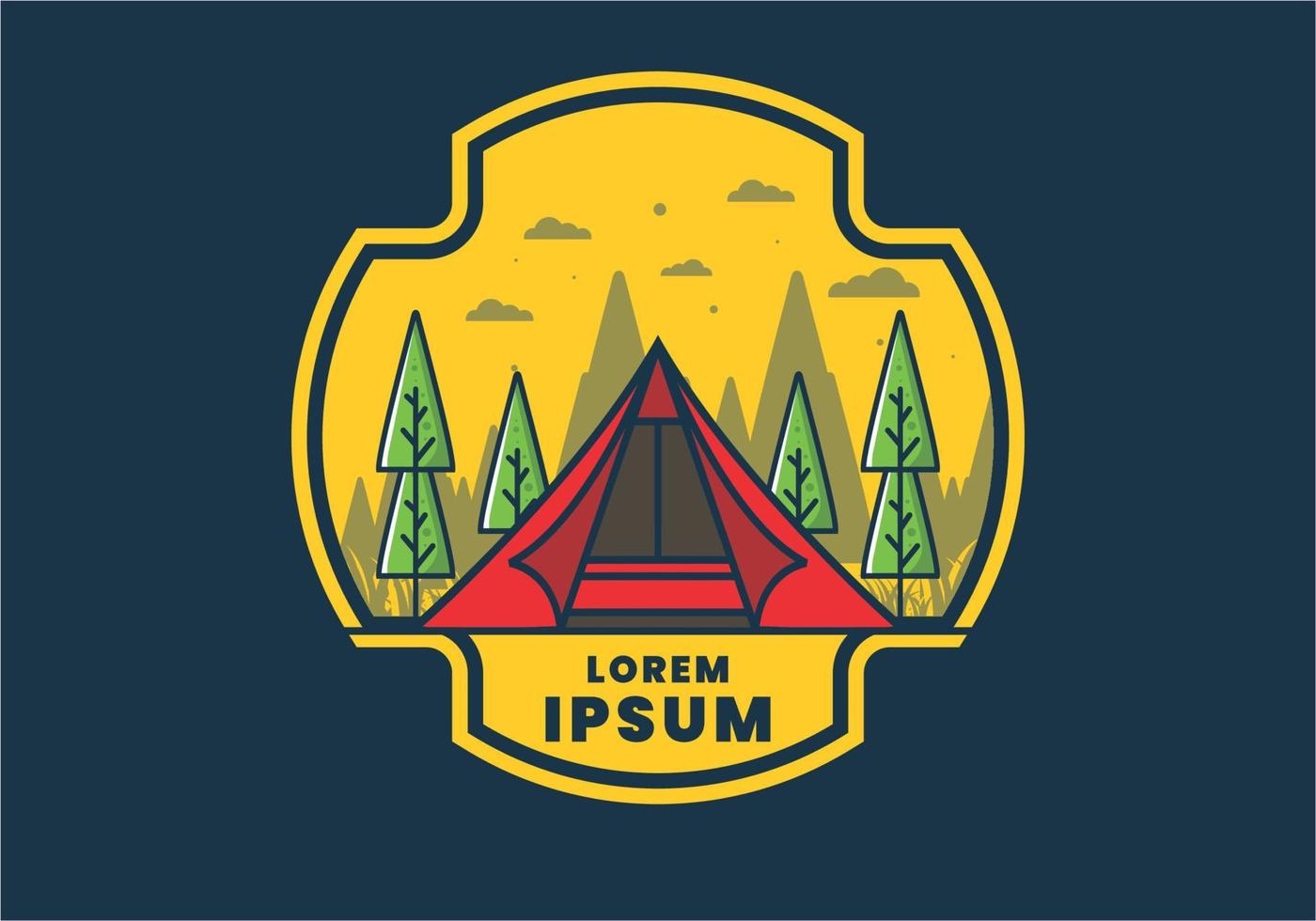 Triangle tent camping flat illustration vector
