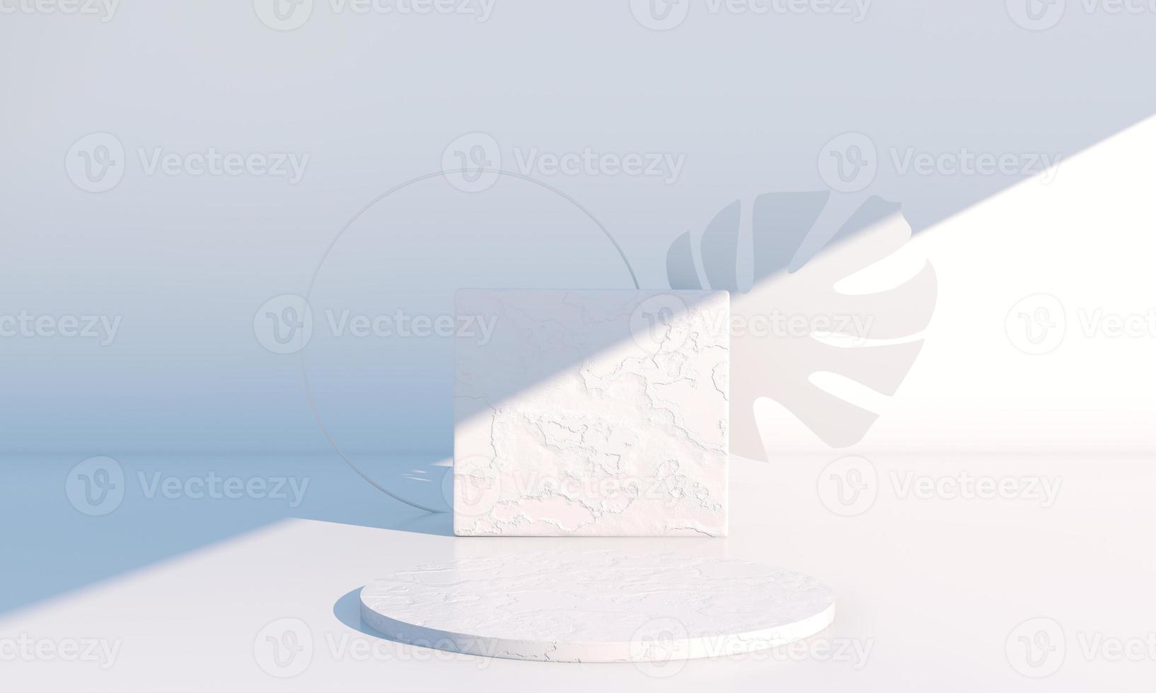 Minimal scene with geometrical forms, podiums in cream background with shadows. Scene to show cosmetic product, Showcase, shopfront, display case. 3d photo