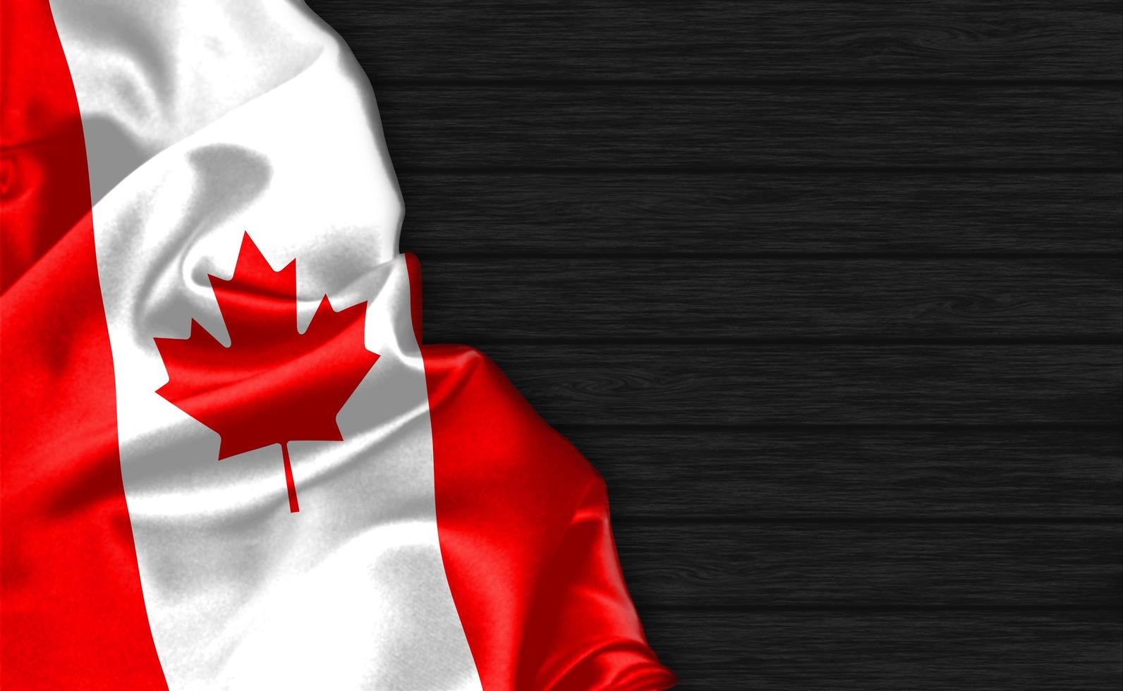 Primer plano de representación 3D de la bandera de Canadá foto