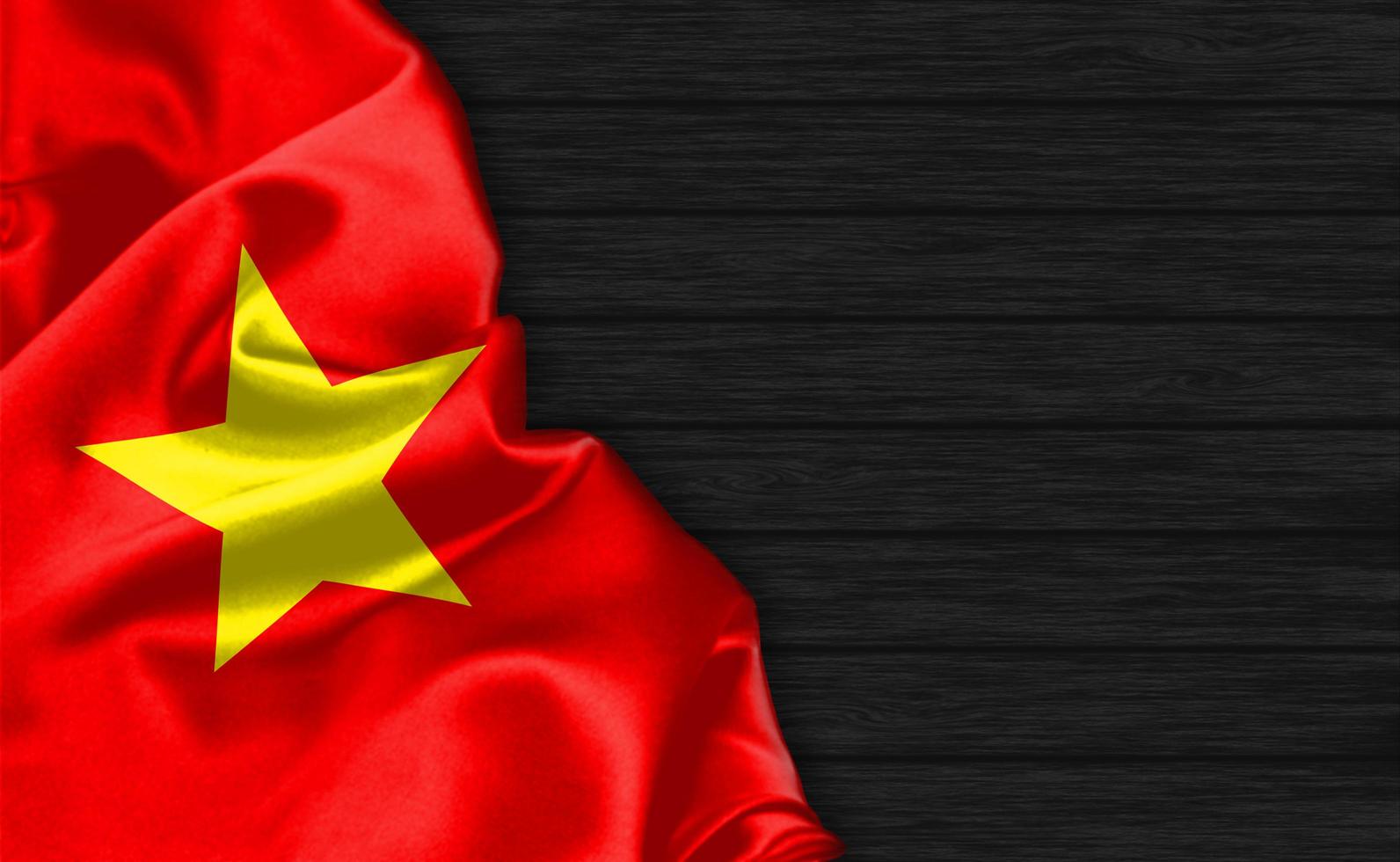 Primer plano de representación 3D de la bandera de vietnam foto