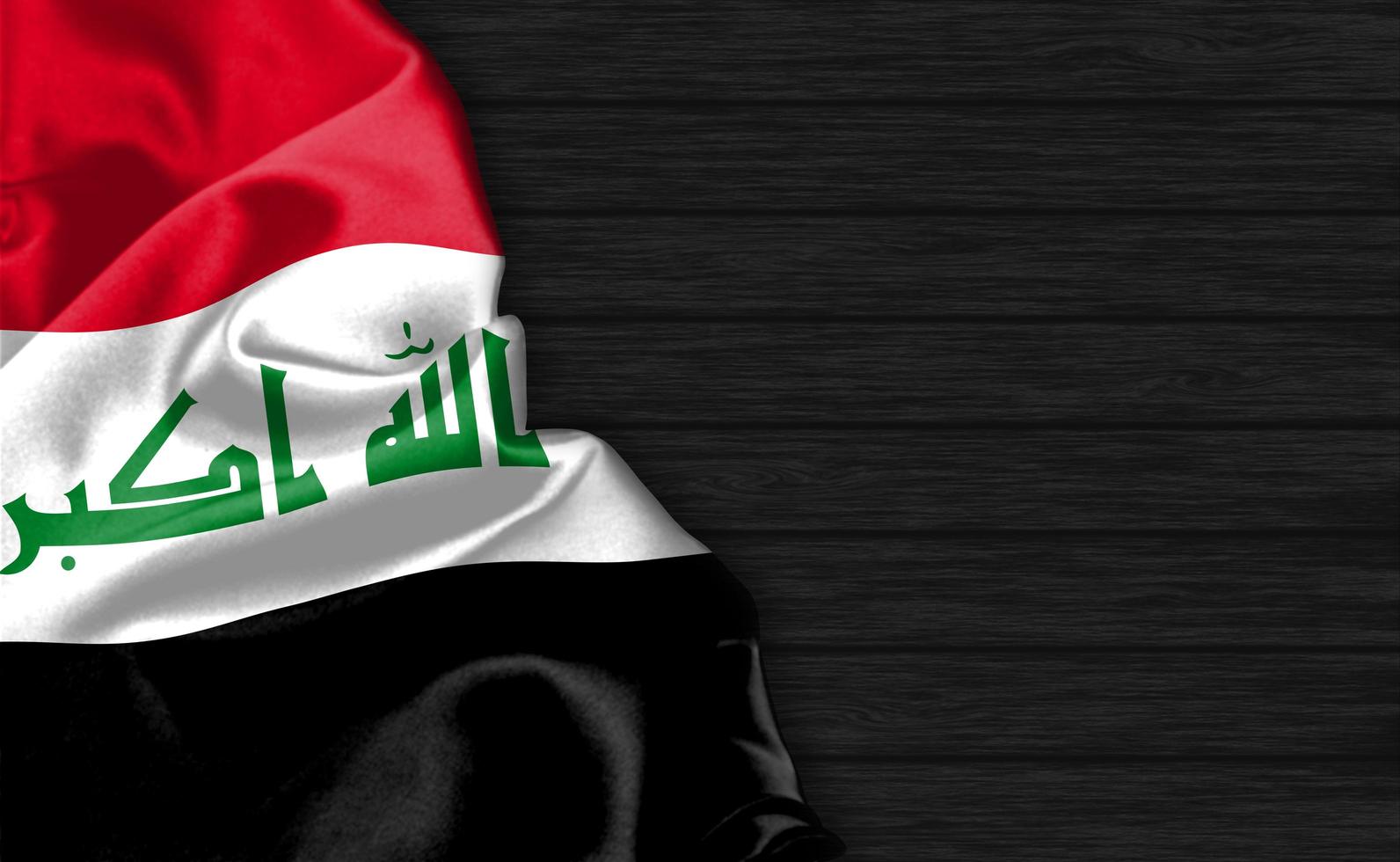 Primer plano de representación 3D de la bandera de irak foto