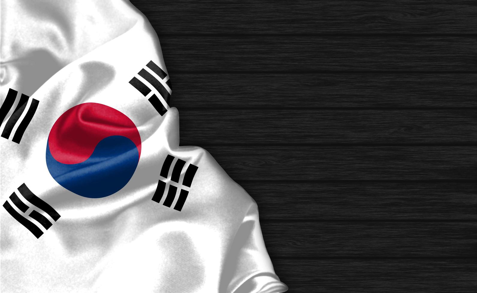 Primer plano de representación 3D de la bandera de corea del sur foto