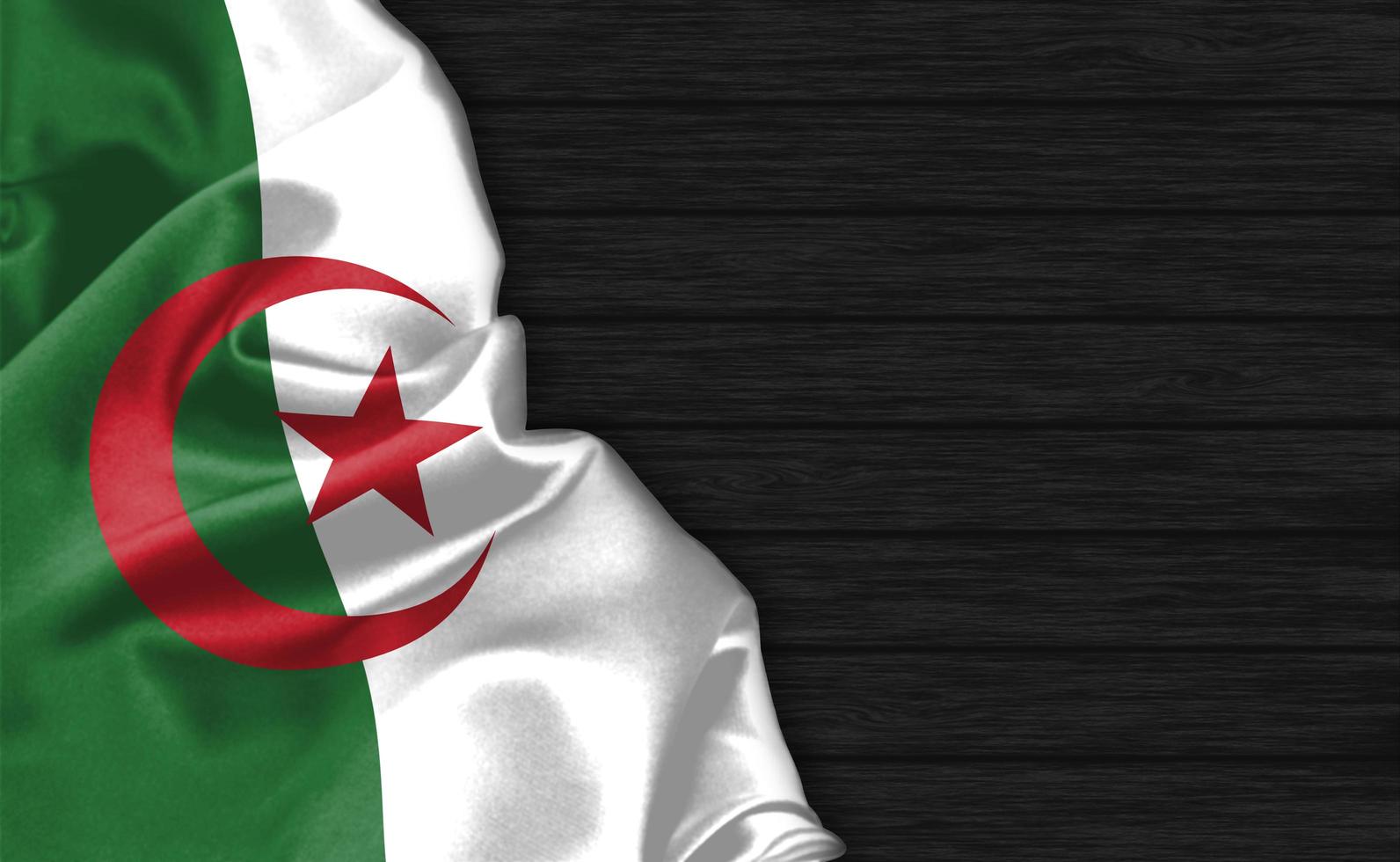 3D Rendering Closeup of Algeria flag photo