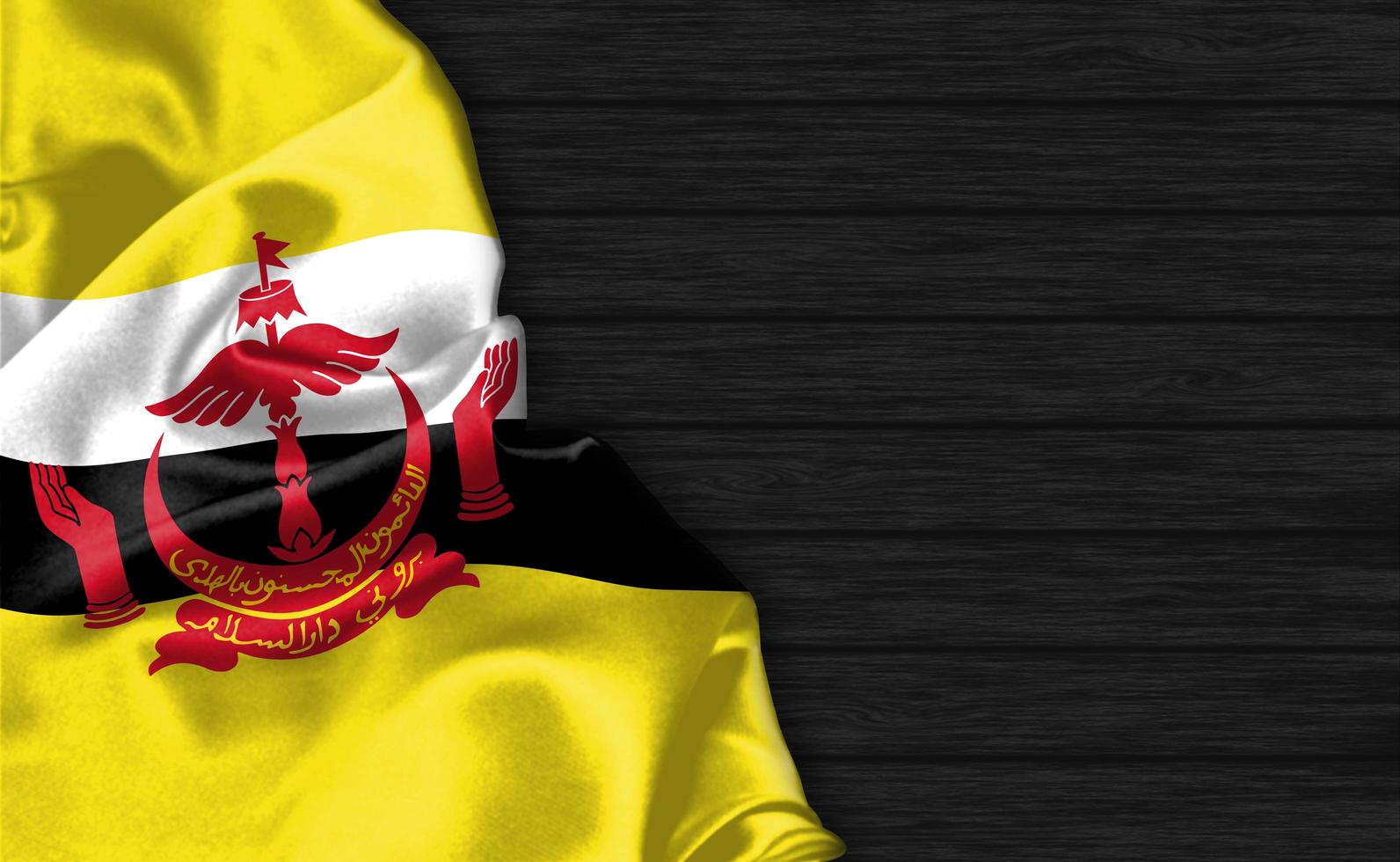 3D Rendering Closeup of Brunei Darussalam flag photo