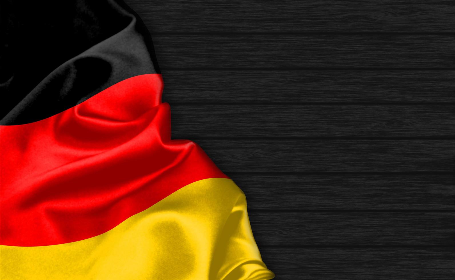 Primer plano de representación 3D de la bandera de Alemania foto