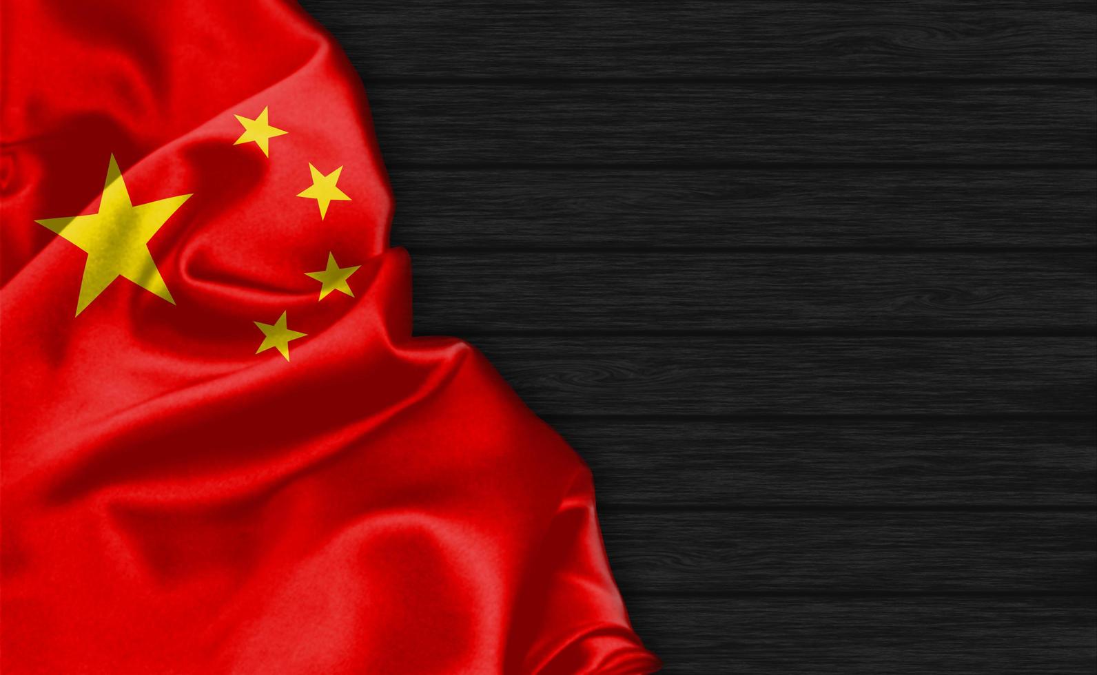 Primer plano de representación 3D de la bandera china foto