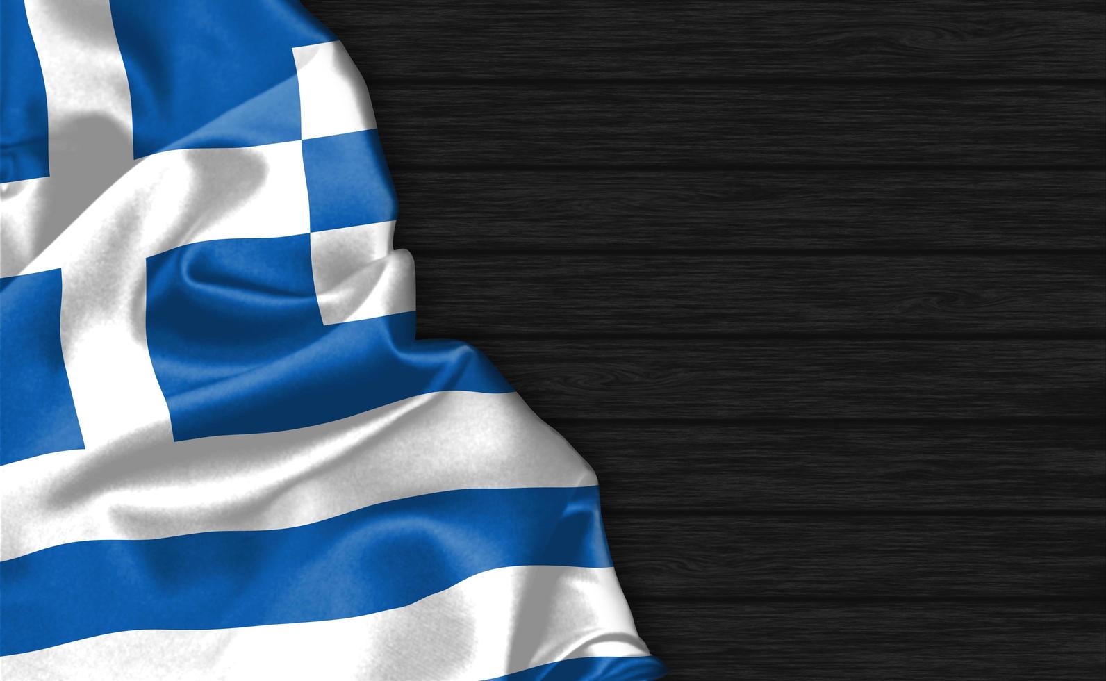 Primer plano de representación 3D de la bandera de Grecia foto