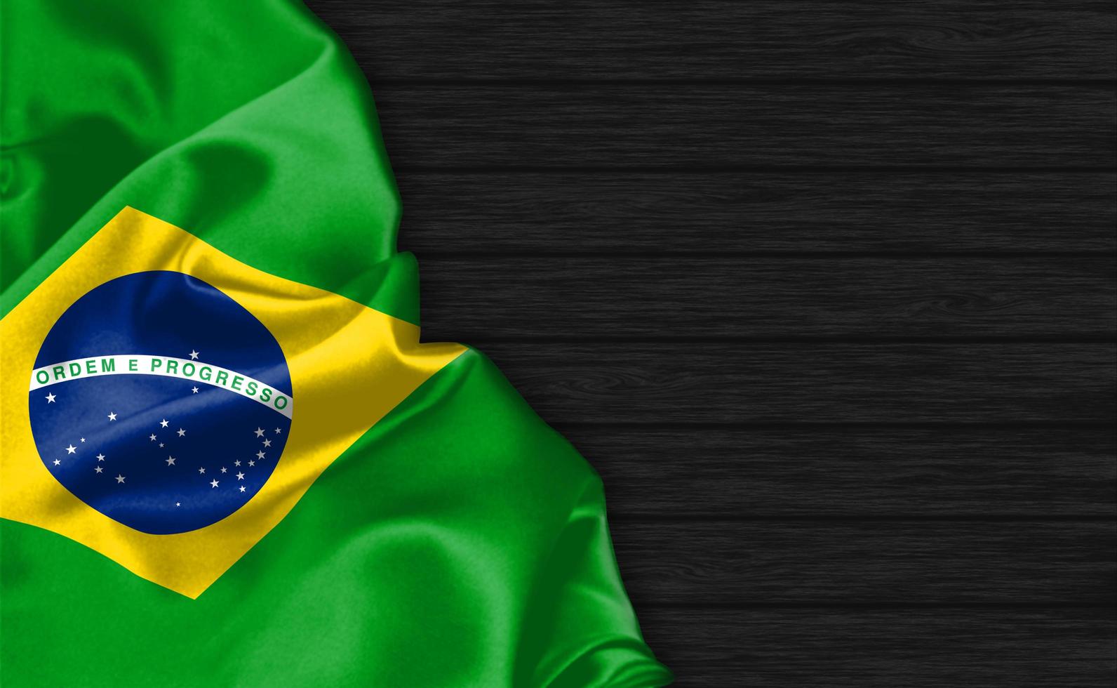 Primer plano de representación 3D de la bandera de Brasil foto