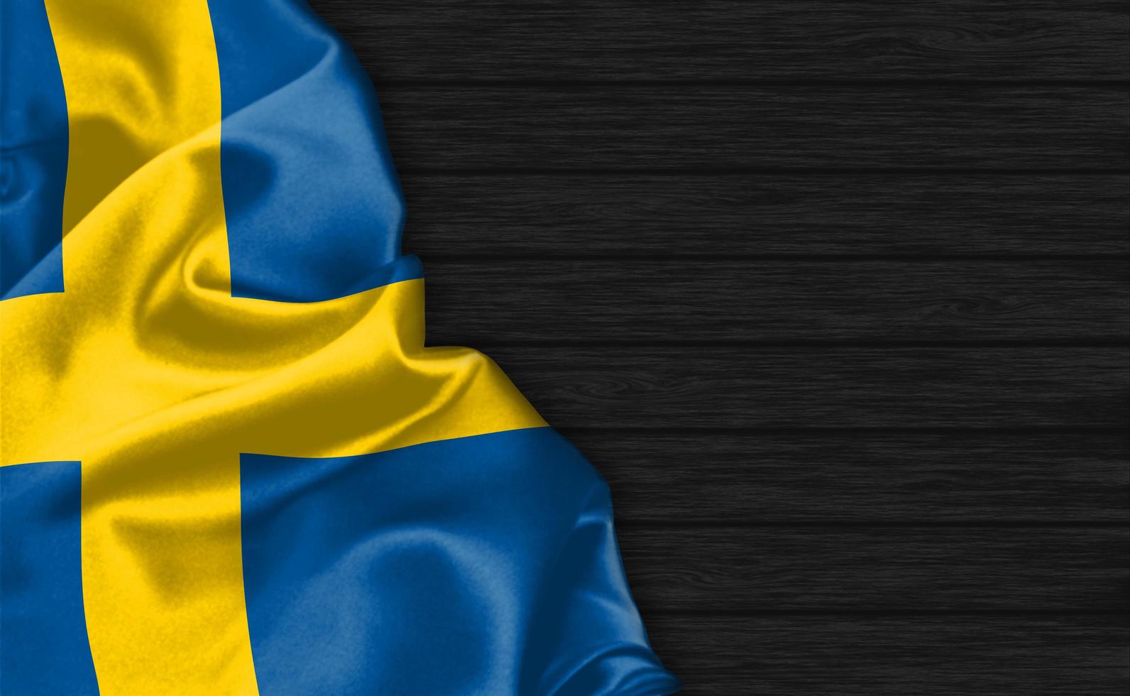 Primer plano de representación 3D de la bandera de Suecia foto