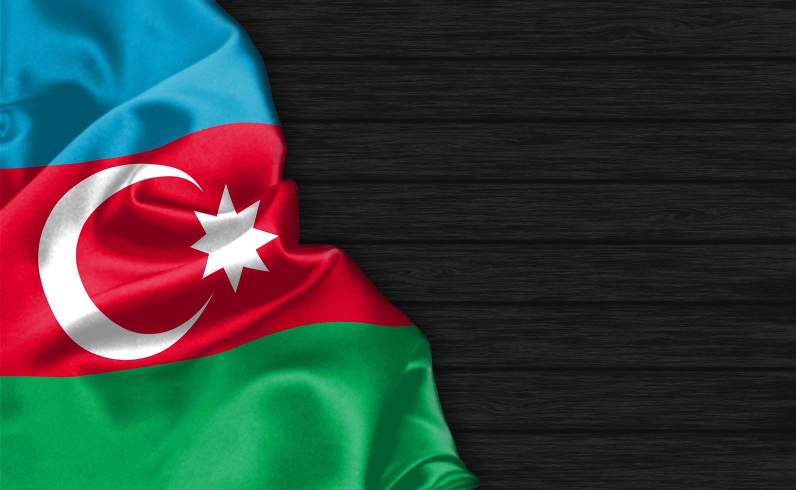 Primer plano de renderizado 3d de la bandera de azerbaiyán foto