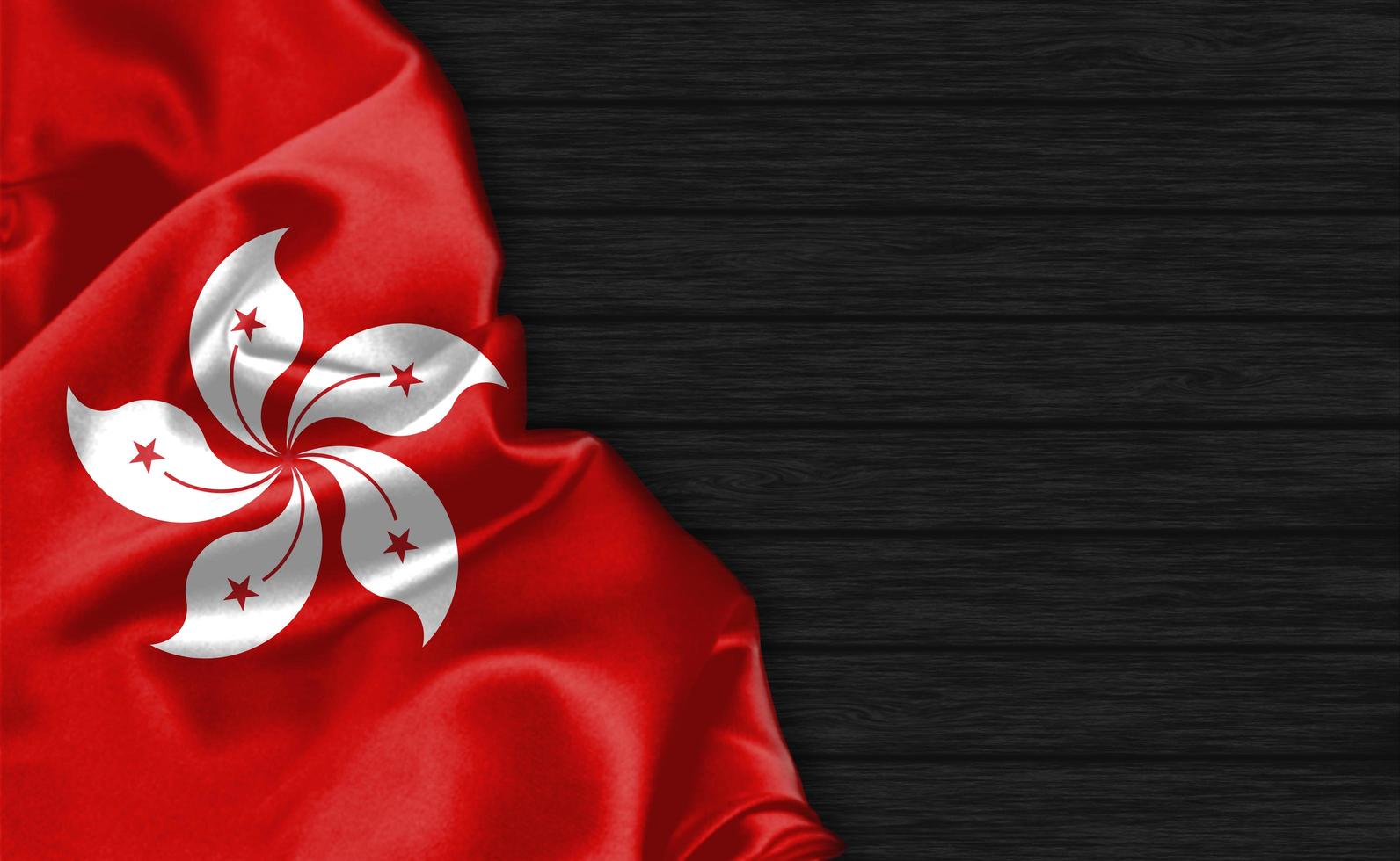 3D Rendering Closeup of Hongkong flag photo