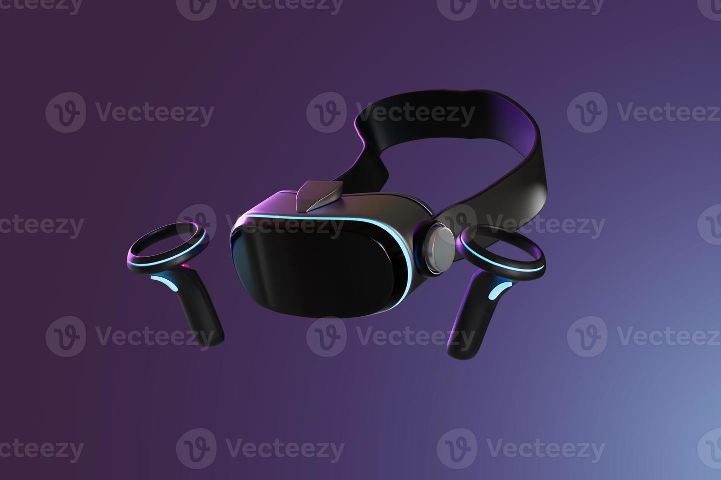 vr device floating in the air 3D, Render, illustration photo