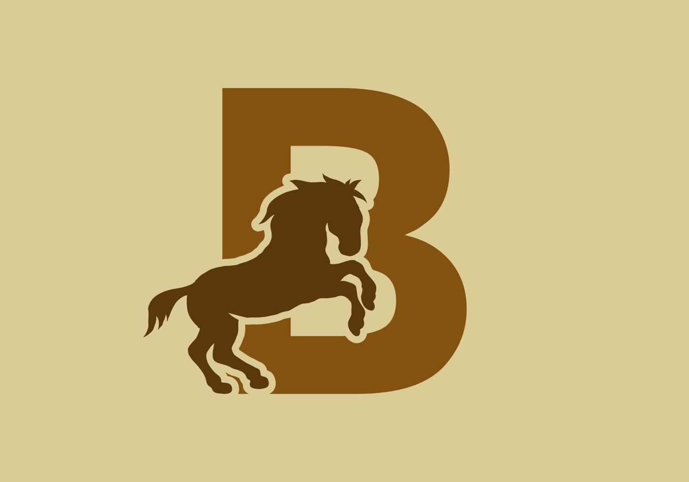 Initial letter B with horse shape vector