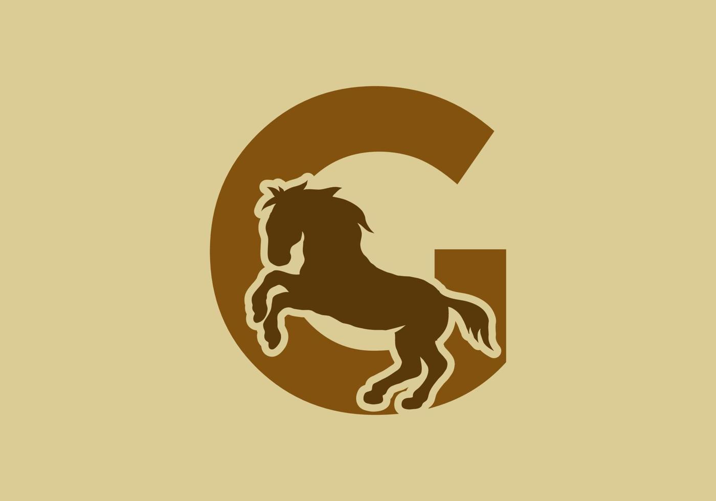 Initial letter G with horse shape vector