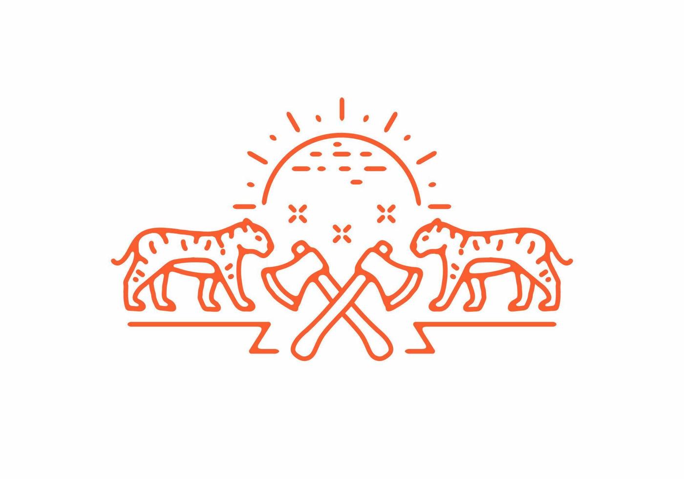 Line art illustration of tiger vector