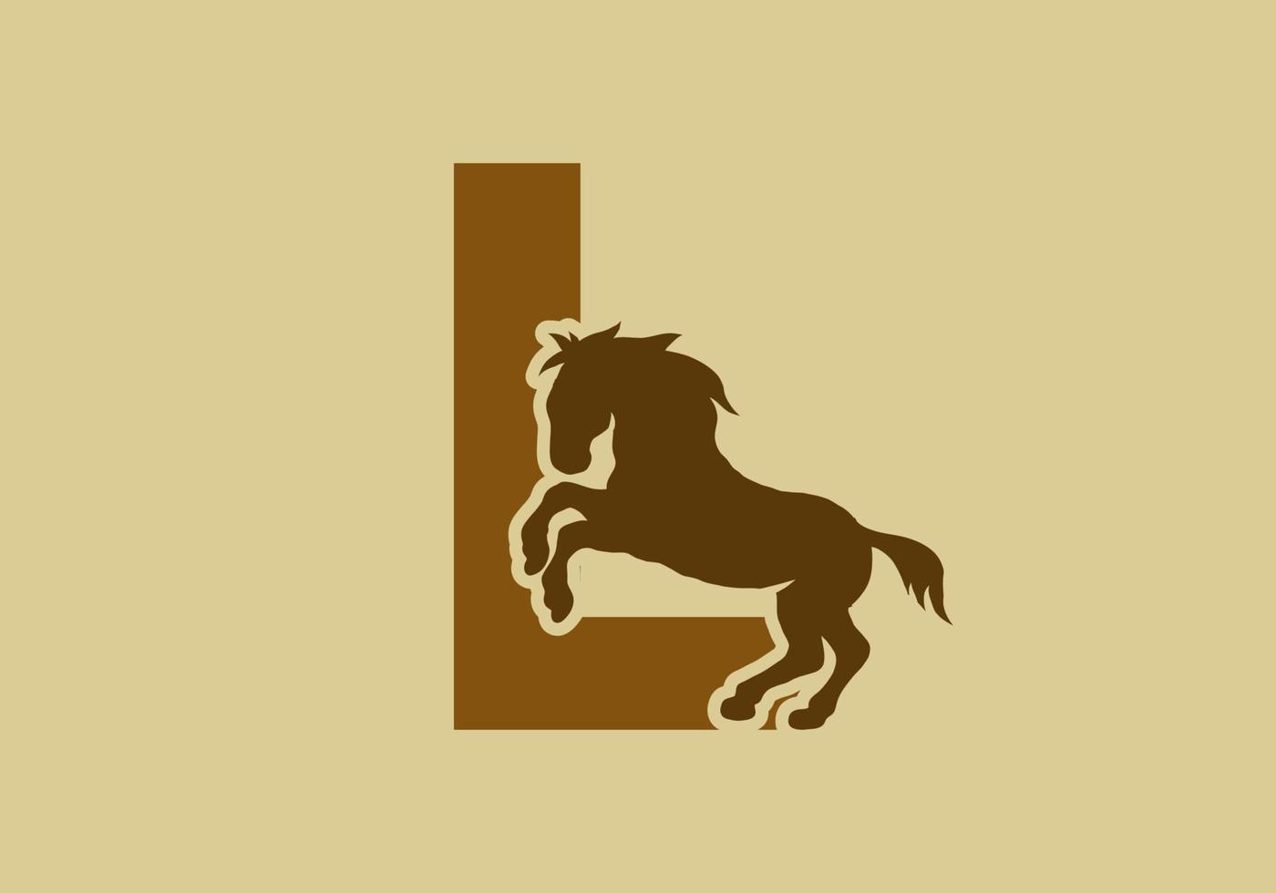 Initial letter L with horse shape vector