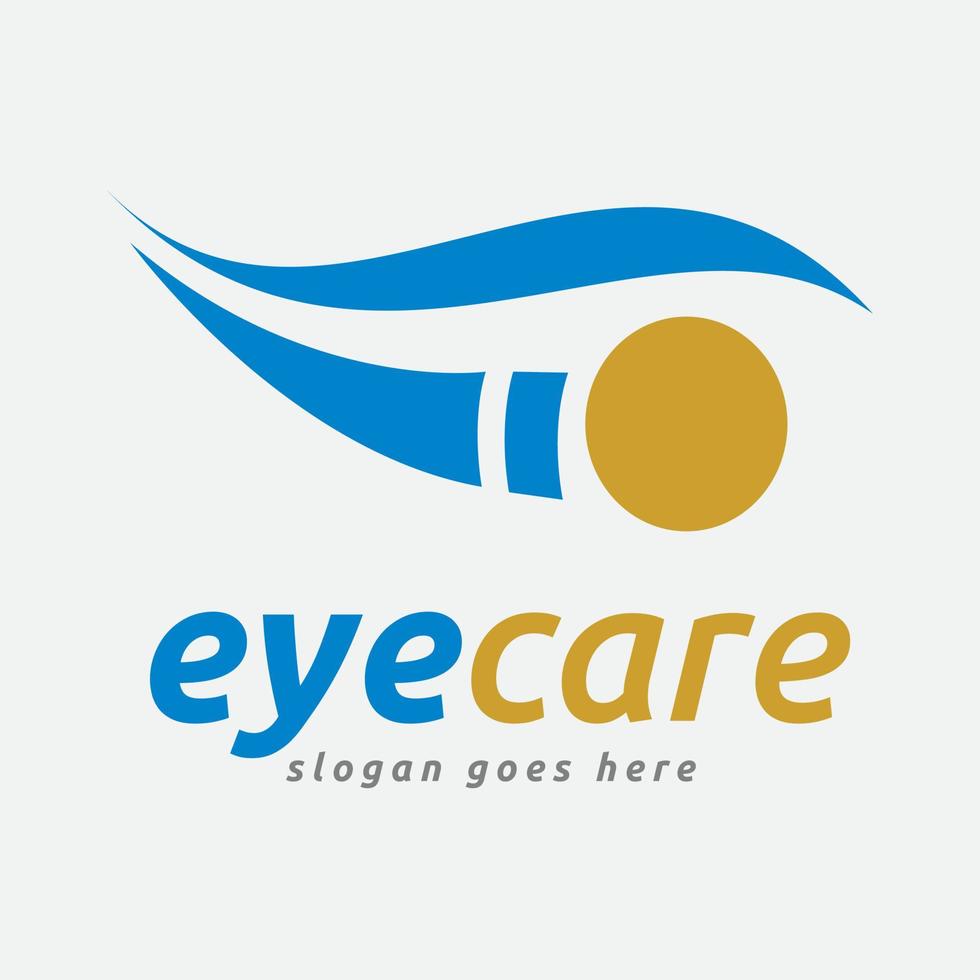 logotipo de cuidado de los ojos y visión óptica vector