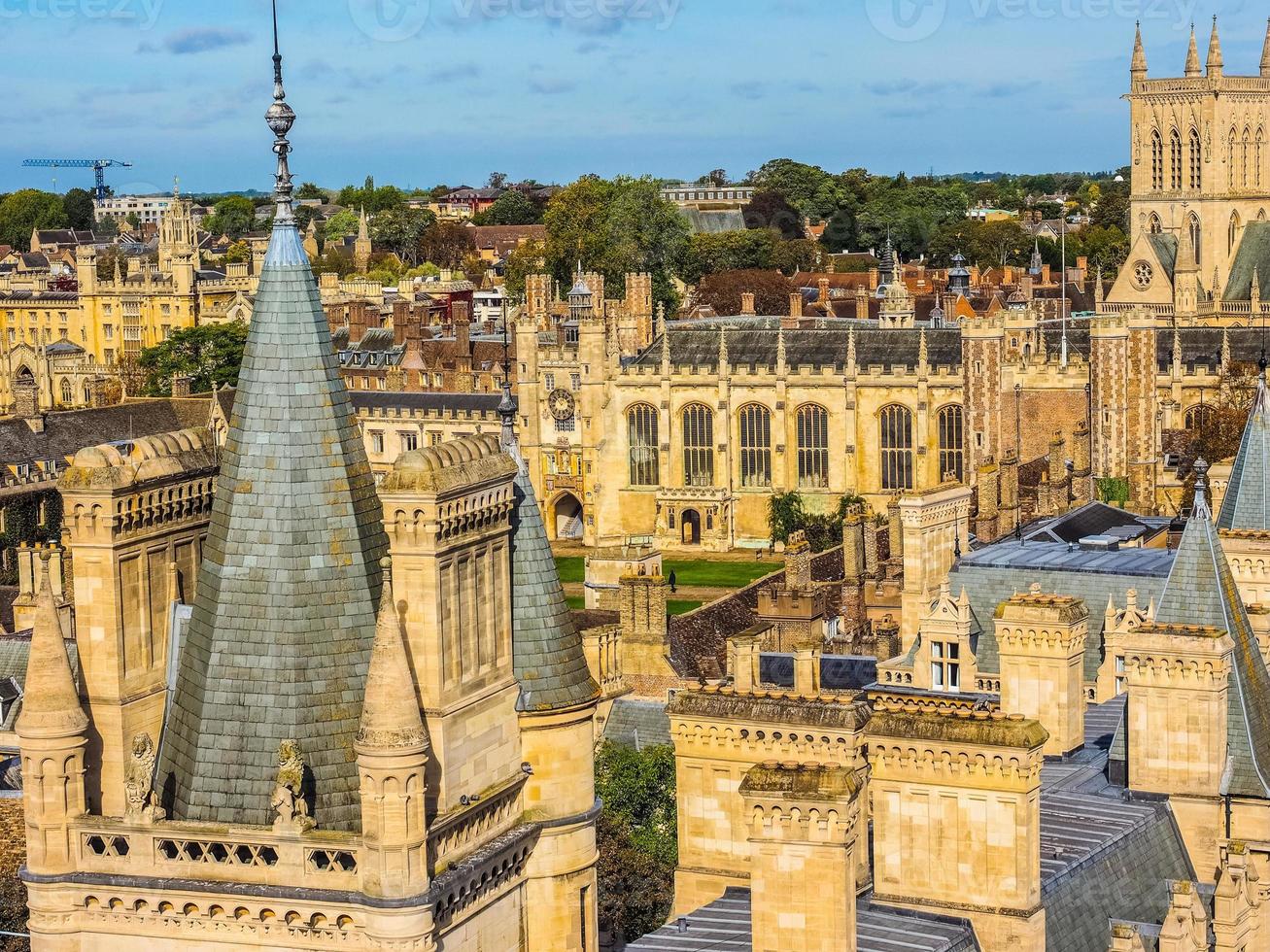 HDR Aerial view of Cambridge photo