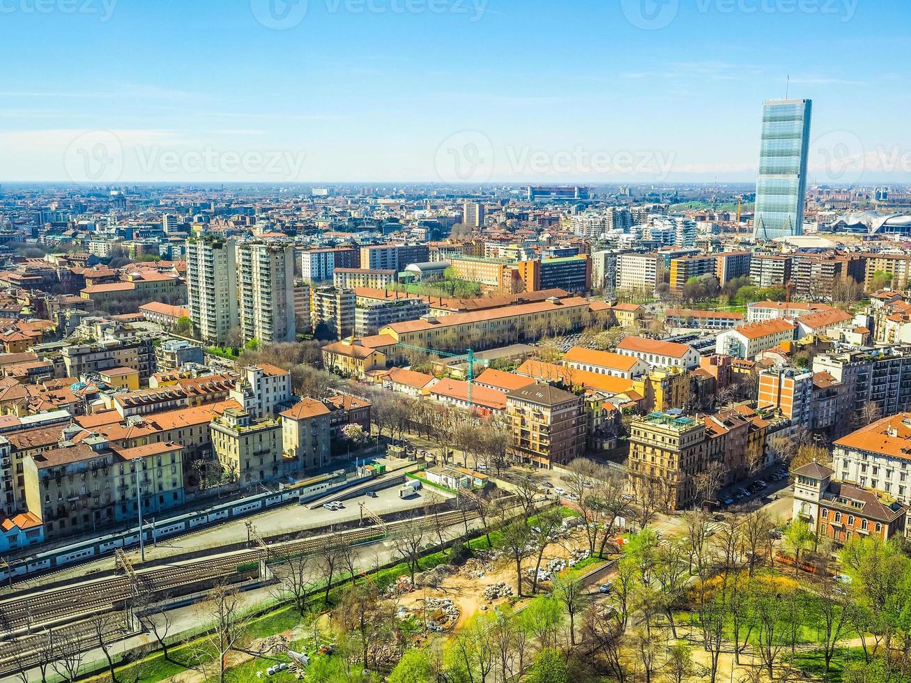 HDR Milan aerial view photo
