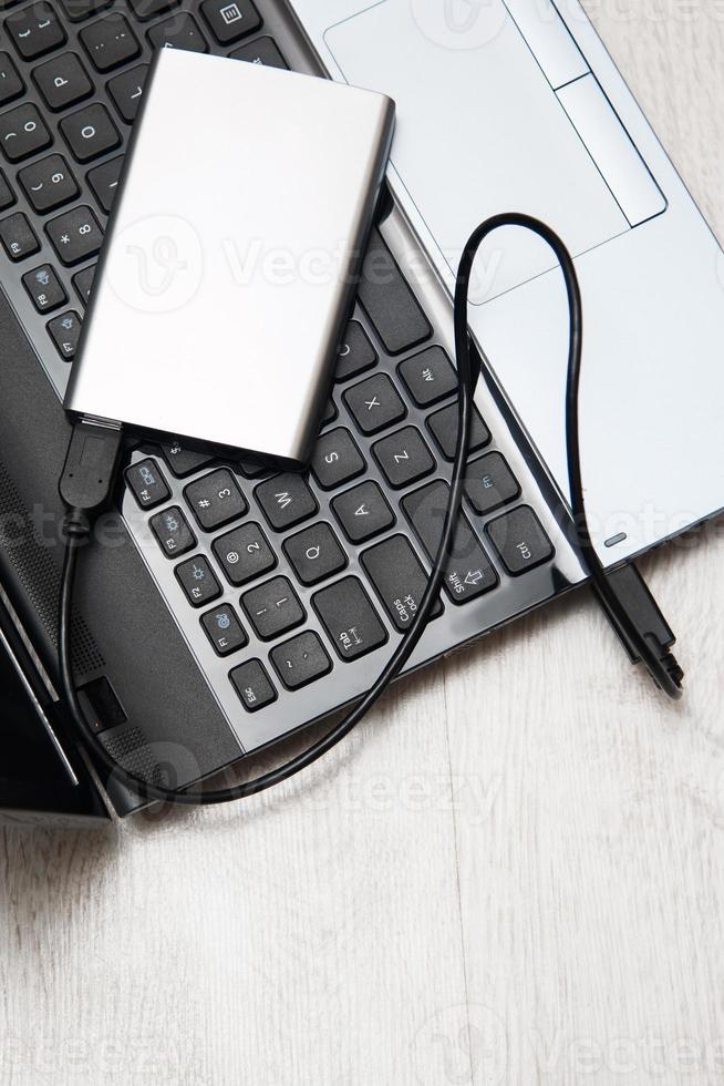 External HDD and laptop photo