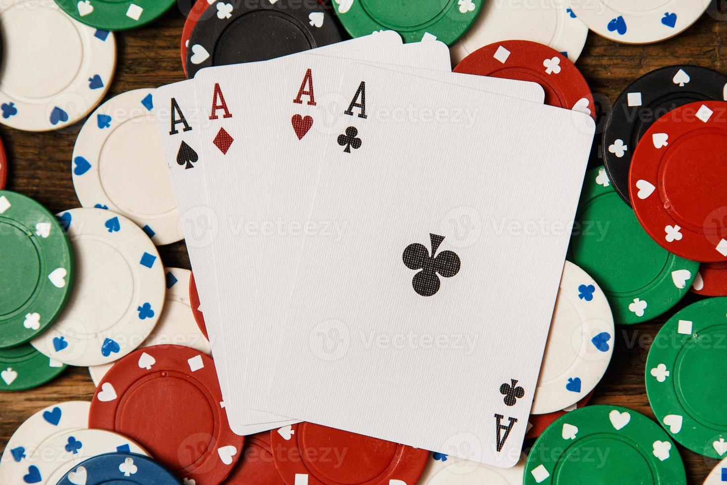 Poker cards and chips photo