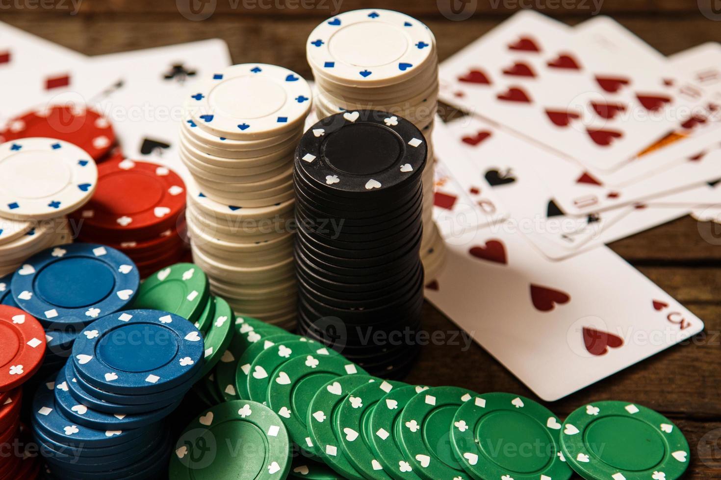 Poker cards and chips photo