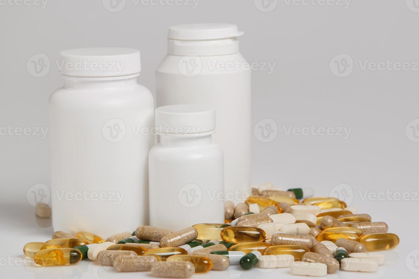 Jars and different pills photo