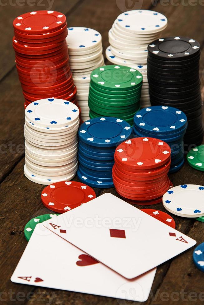 Poker cards and chips photo