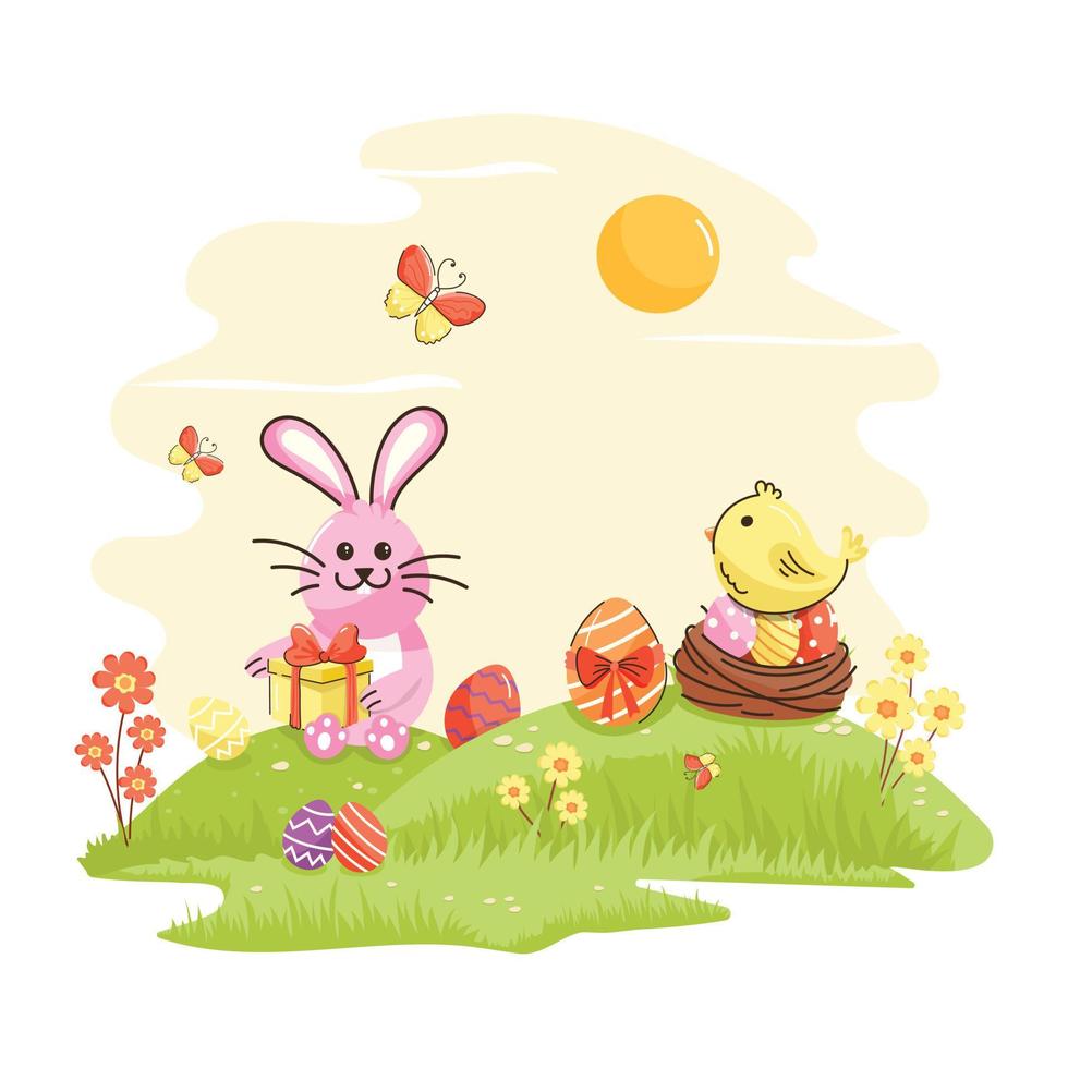 Easy to use flat illustration of easter gifts vector