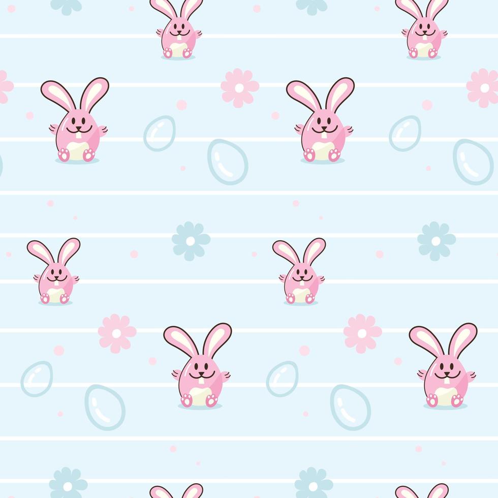 A trendy flat design of bunny pattern vector
