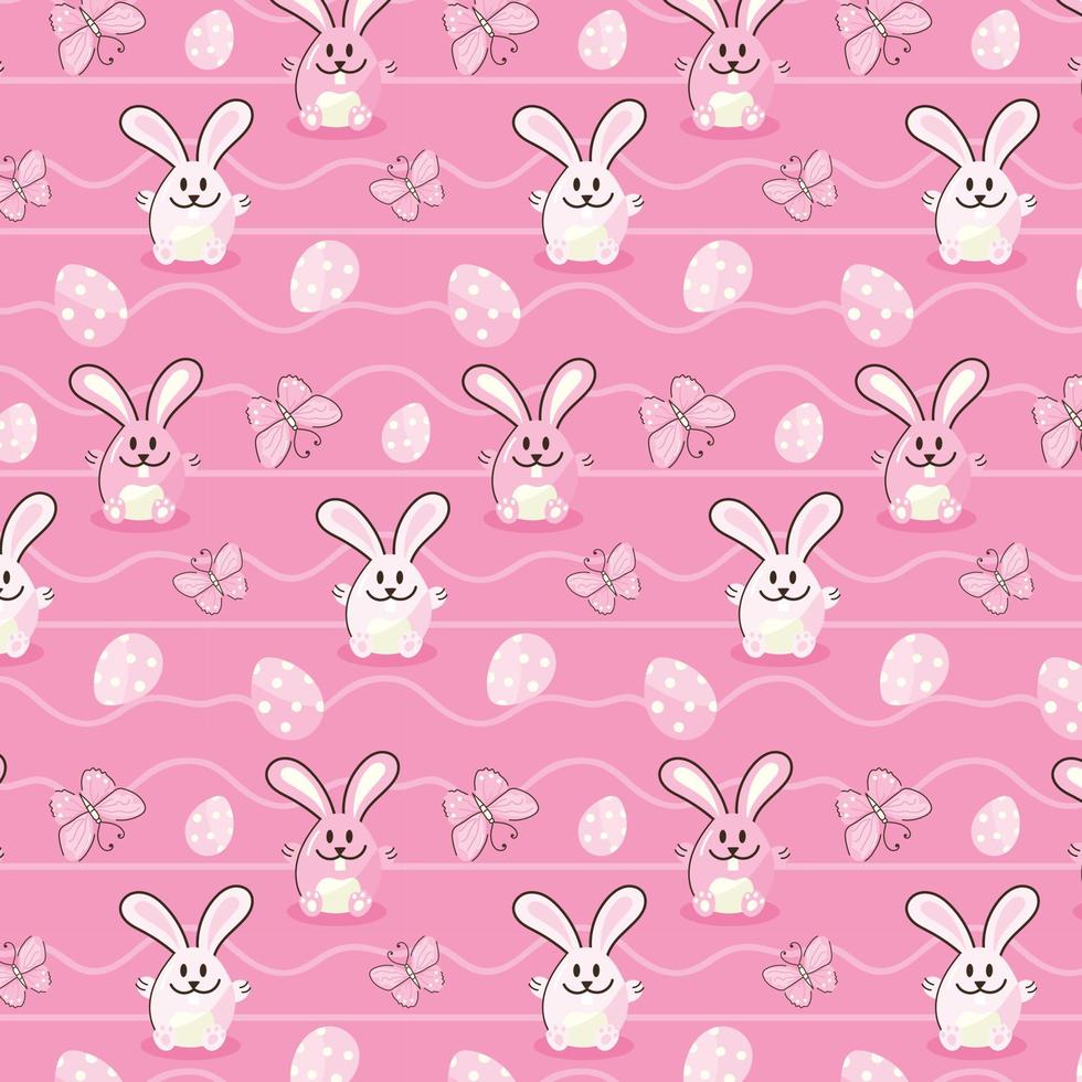 An editable flat design bunny background vector