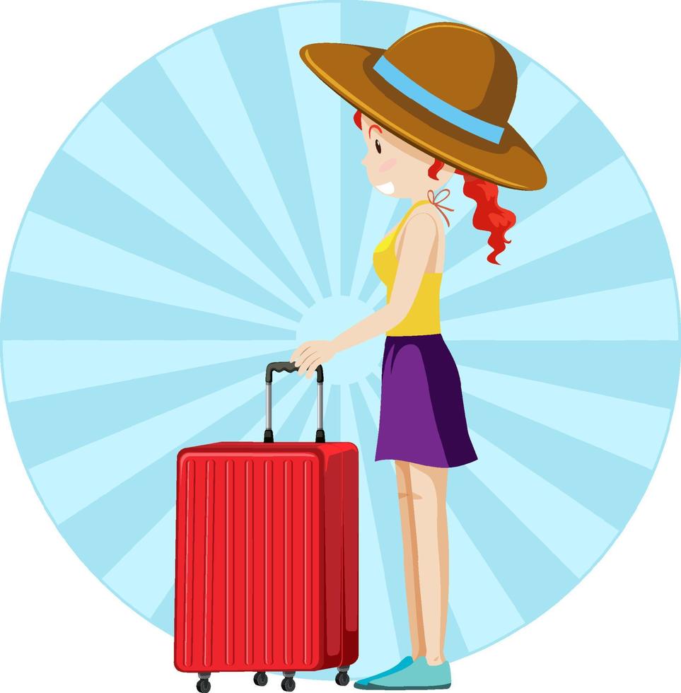 Simple character of tourist girl vector