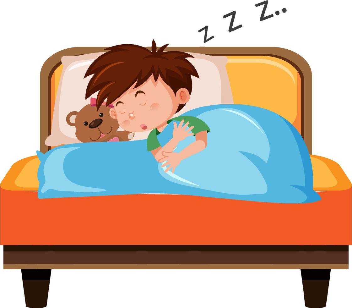 Little boy sleeping isolated vector