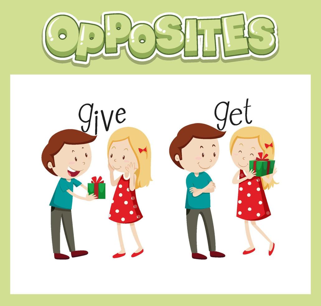 Opposite English words for kids vector