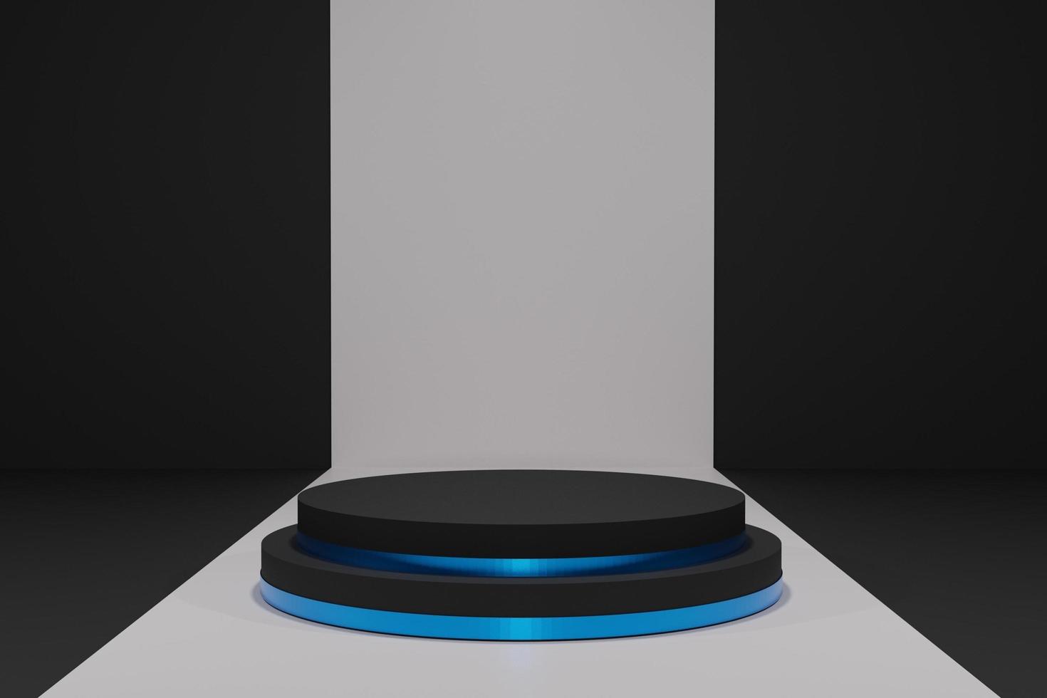 Cylinder podium minimal on dark background. Product presentation, Mock up, Stage pedestal or Platform. 3d rendering photo