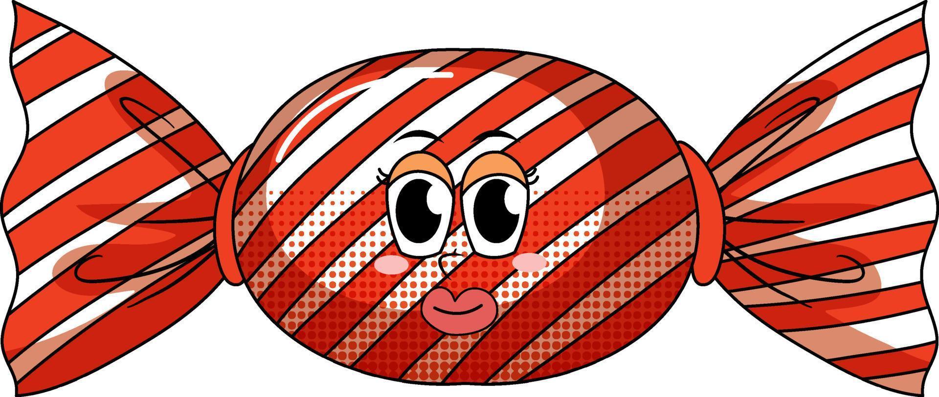 A candy cartoon character on white background vector