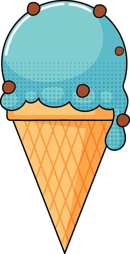 Ice cream cartoon character on white background vector