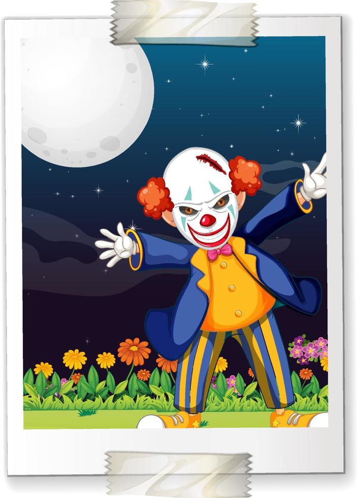 una foto del payaso espeluznante vector