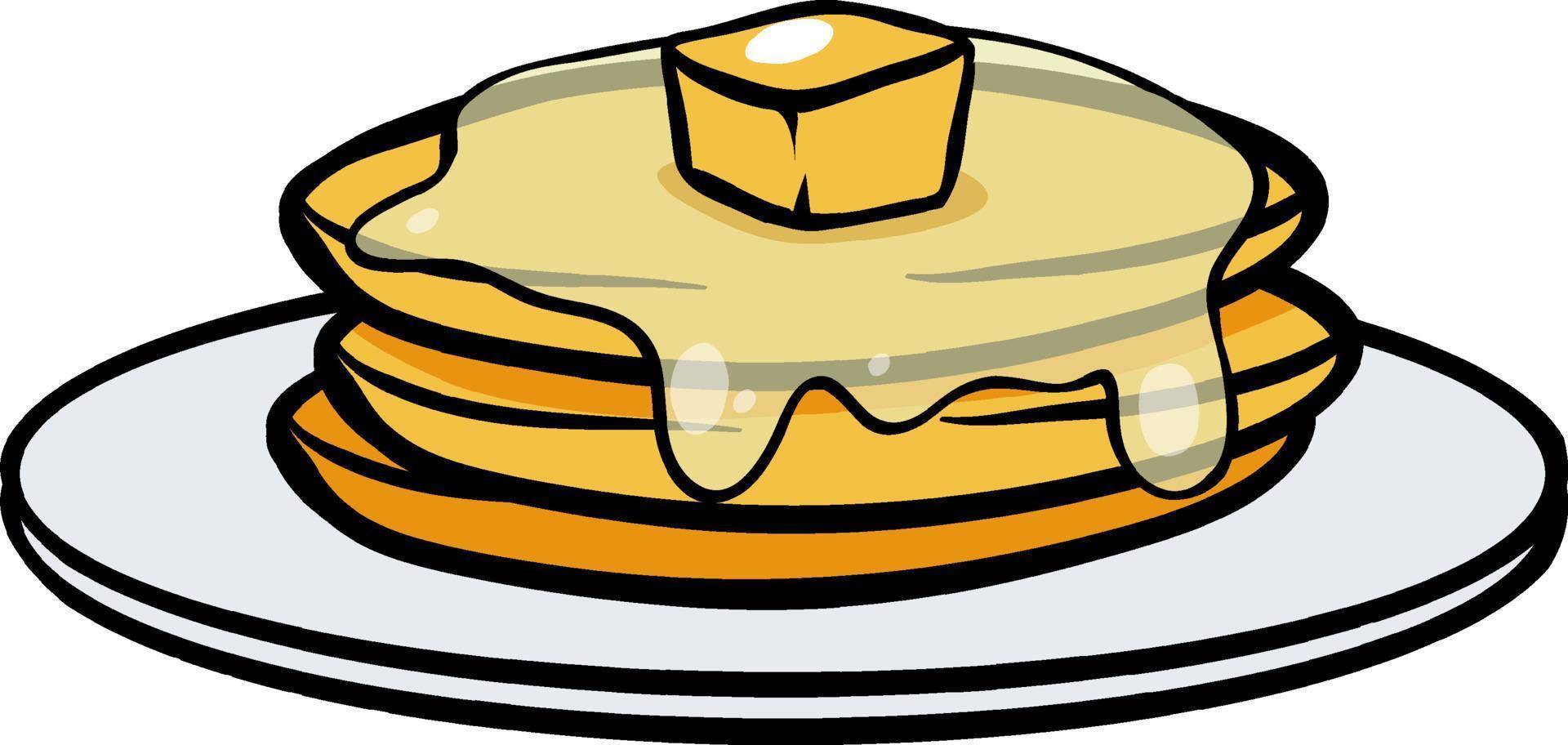 Pancake on the plate vector