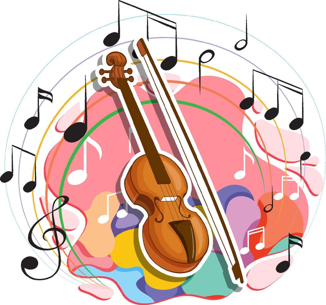 Violin with music melody symbols vector